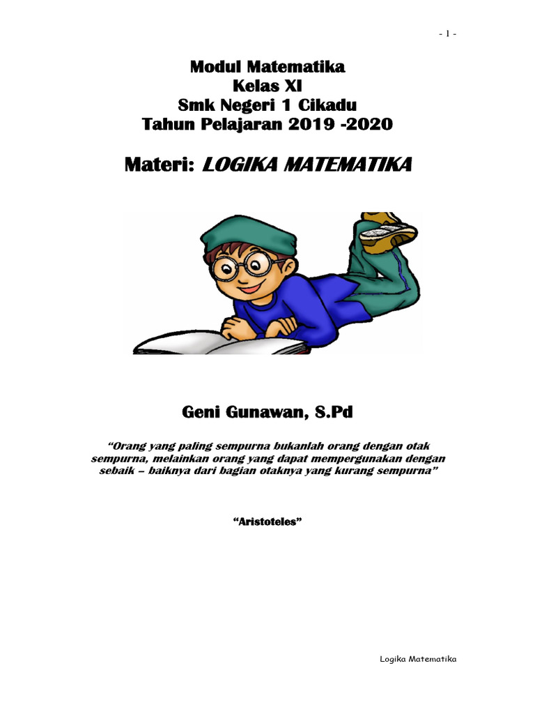 Modul Logika Matematika Kelas XI | PDF
