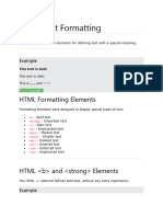 HTML Text Formatting