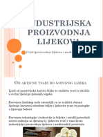 1 Industrijska Proizvodnja Lijekova - Uvod