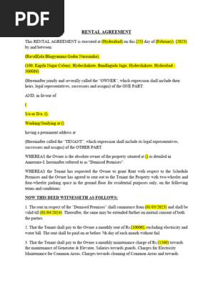 Rental Agreement