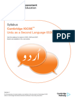 Syllabus: Cambridge IGCSE Urdu As A Second Language 0539