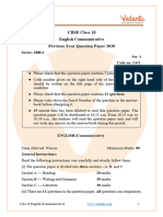 CBSE Class 10 English Communicative Question Paper & Solutions 2020 Delhi Scheme