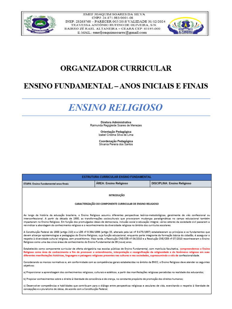 Ensino Religioso no Fundamental | PDF | Pedagogia | Science