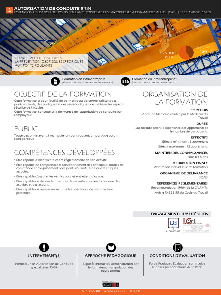 Objectif de La Formation Organisation de La Formation: Autorisation de ...