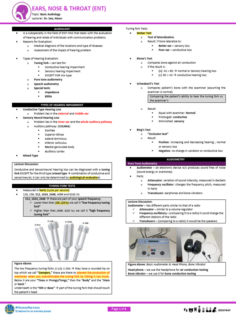 ENT - Basic Audiology | PDF | Hearing | Hearing Loss
