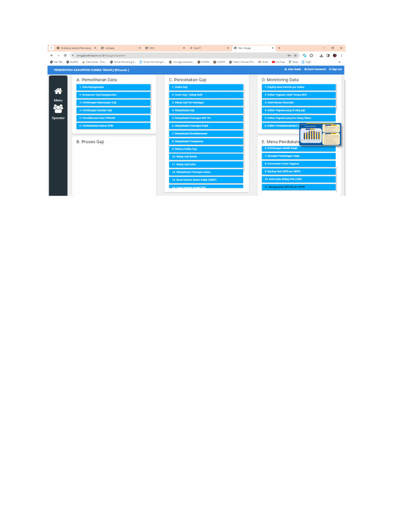 Contoh Menu Operator - Sim Gaji Web | PDF