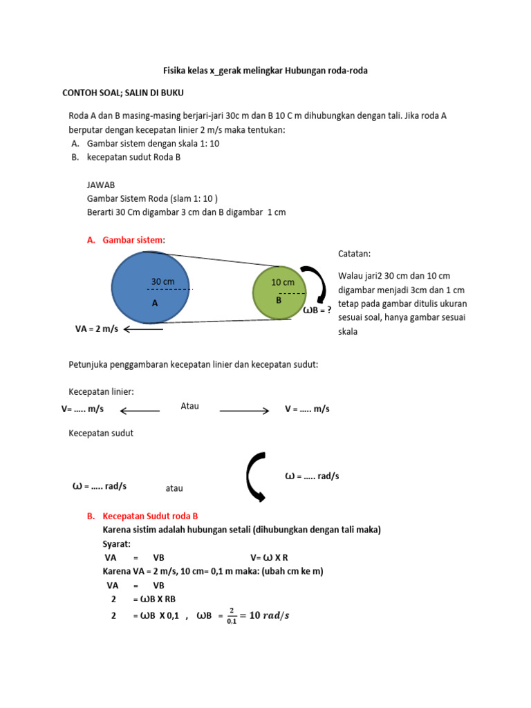 Contoh Soal Hubungan Roda-Roda Fisika | PDF
