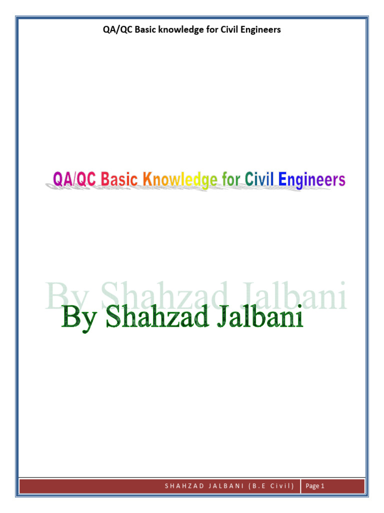 QA/QC Fundamentals for Civil Engineers | PDF | Quality Assurance ...