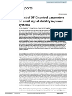 Effect of DFIG Control Parameters On Small Signal Stability in Power Systems