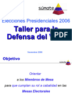 Taller Defensa Voto Elecciones Presidenciales