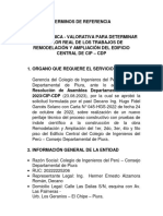 TDR Contratacion Perito Pericia Edificio Central Cip CDP 2023