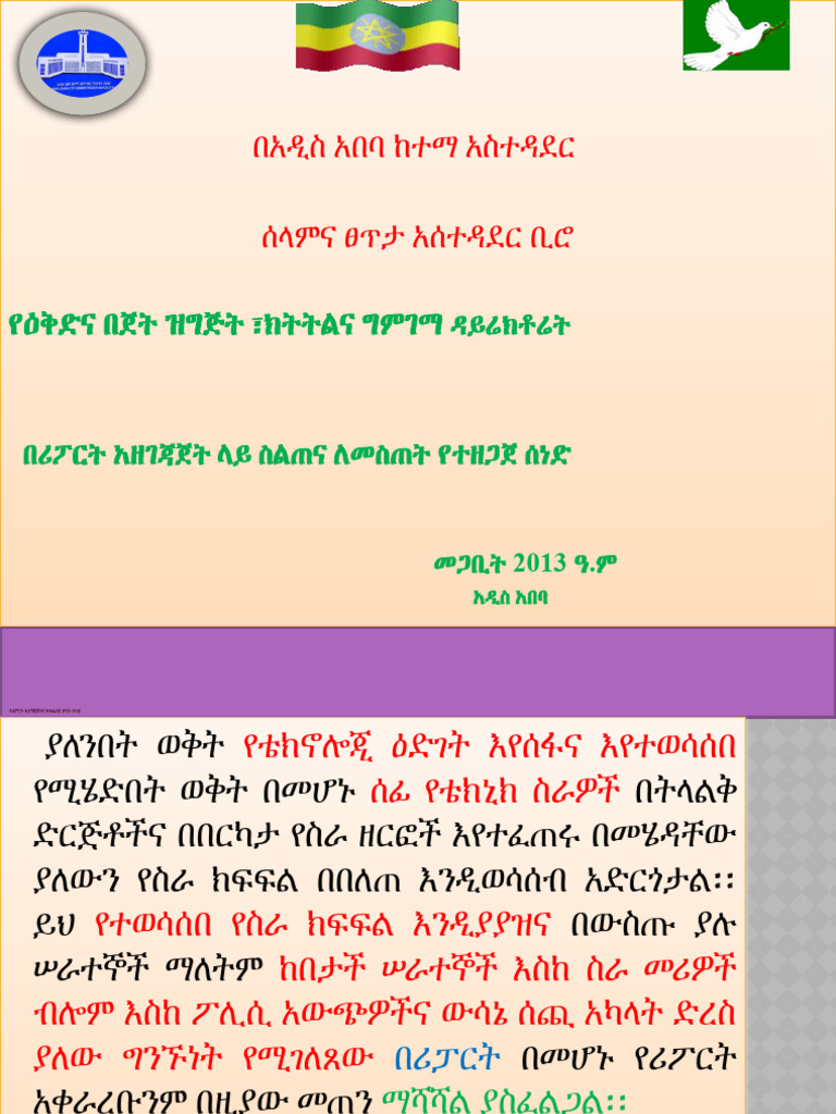 የሪፖርት አዘገጃጀት ስልጠና | PDF