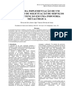 Estudo Da Implementação de Um Aplicativo de Solicitação de Serviços de Manutenção em Uma Industria Metalúrgica