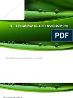 The Organism in The Environment Q&A