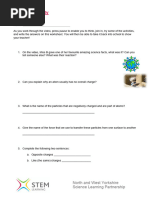 Worksheet Static Electricity ks3