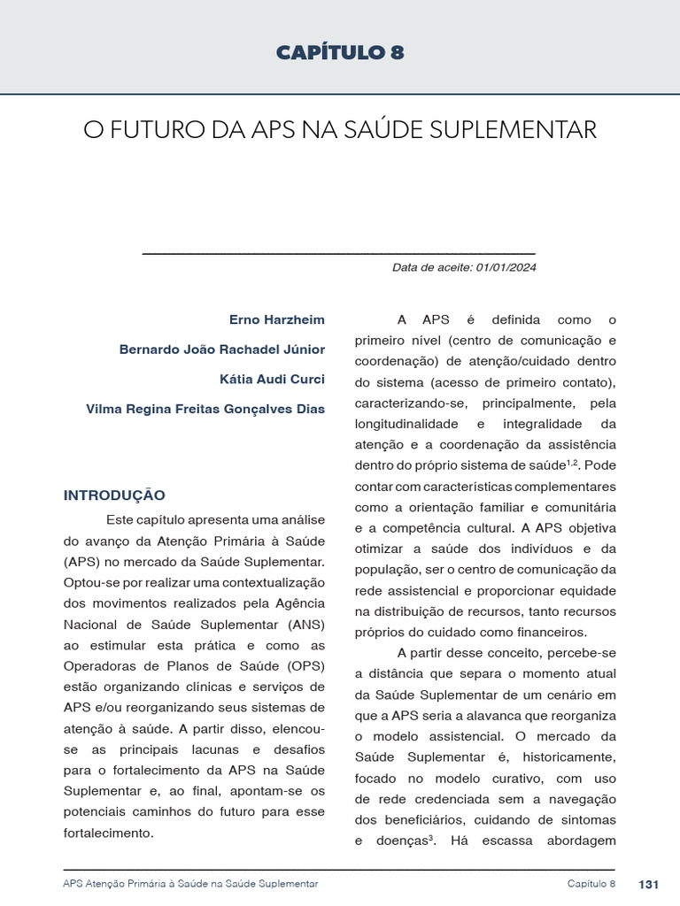 Futuro da APS na Saúde Suplementar | PDF | Odontologia | Rede de ...