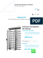 Catraca Torniquete Facial V8 de 3 Braços Passagem Individual