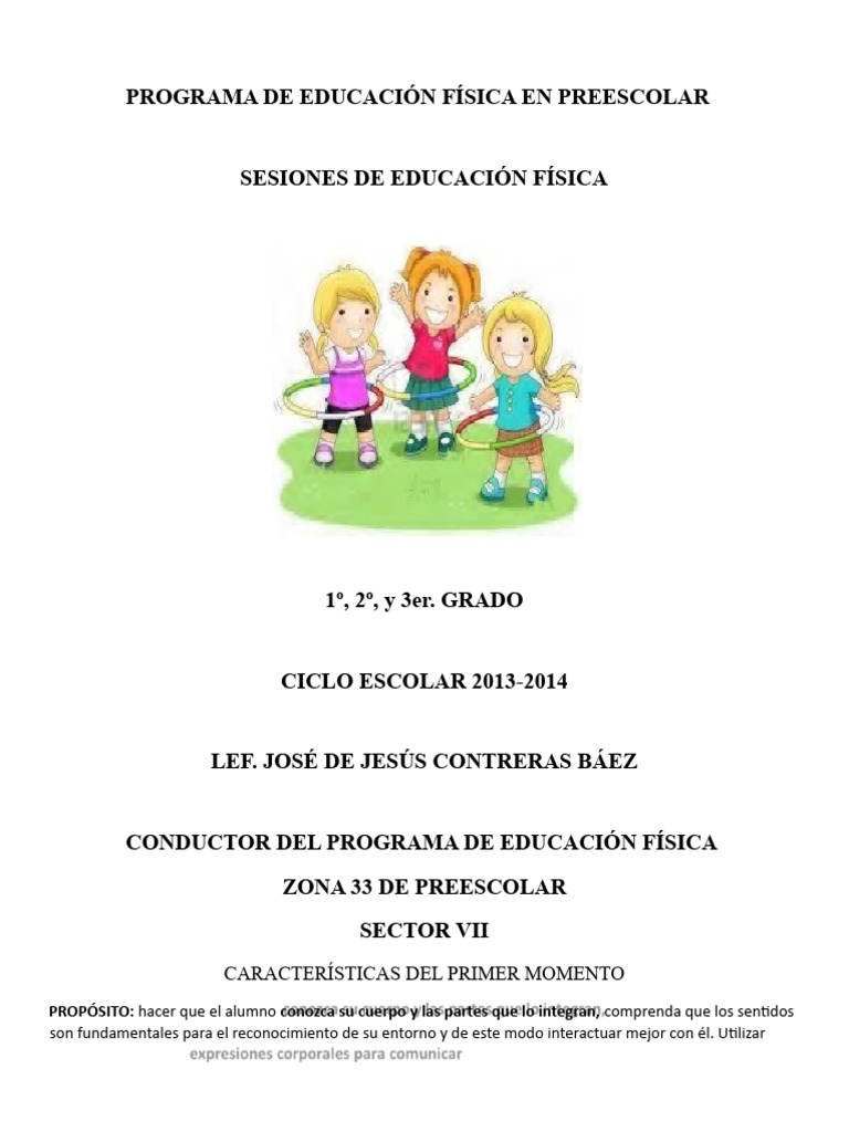 Sesiones E.F. | PDF | Educación de la primera infancia | Enseñando