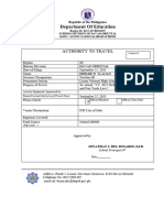 Travel Order Prescrived For Within Division