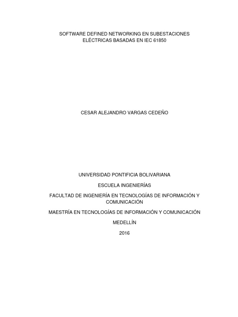 SDN en Subestaciones Eléctricas IEC 61850 | PDF | Red de computadoras ...