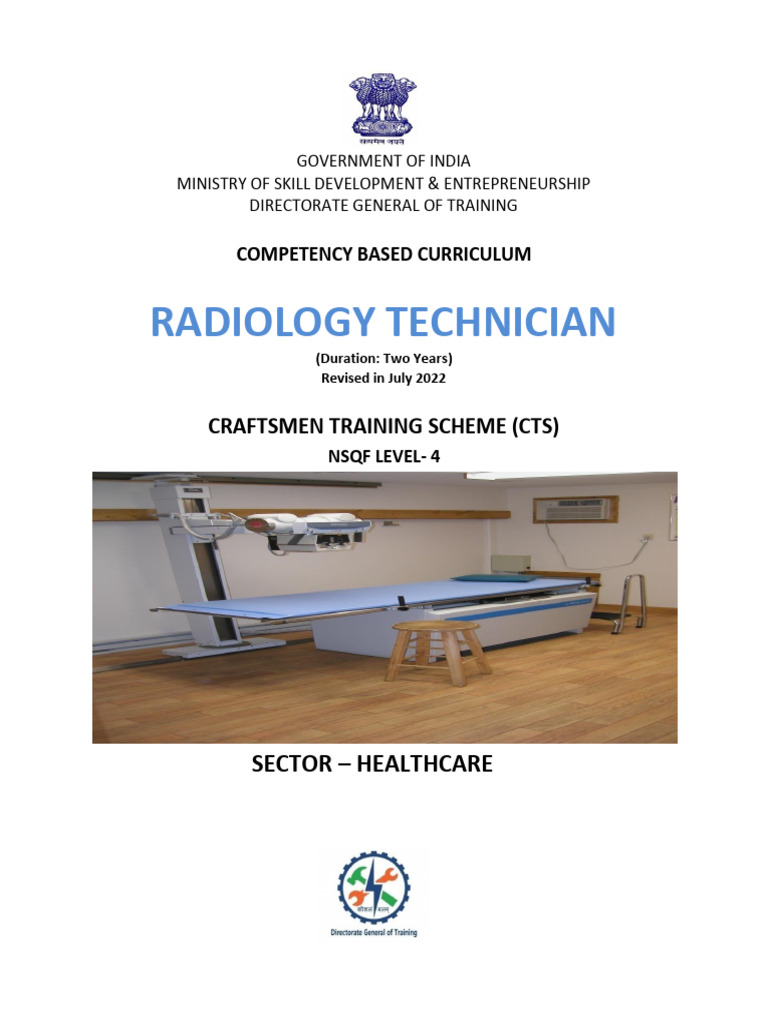 Radiology Technician CTS2.0 NSQF-4 | PDF | Radiography | Radioactive Decay