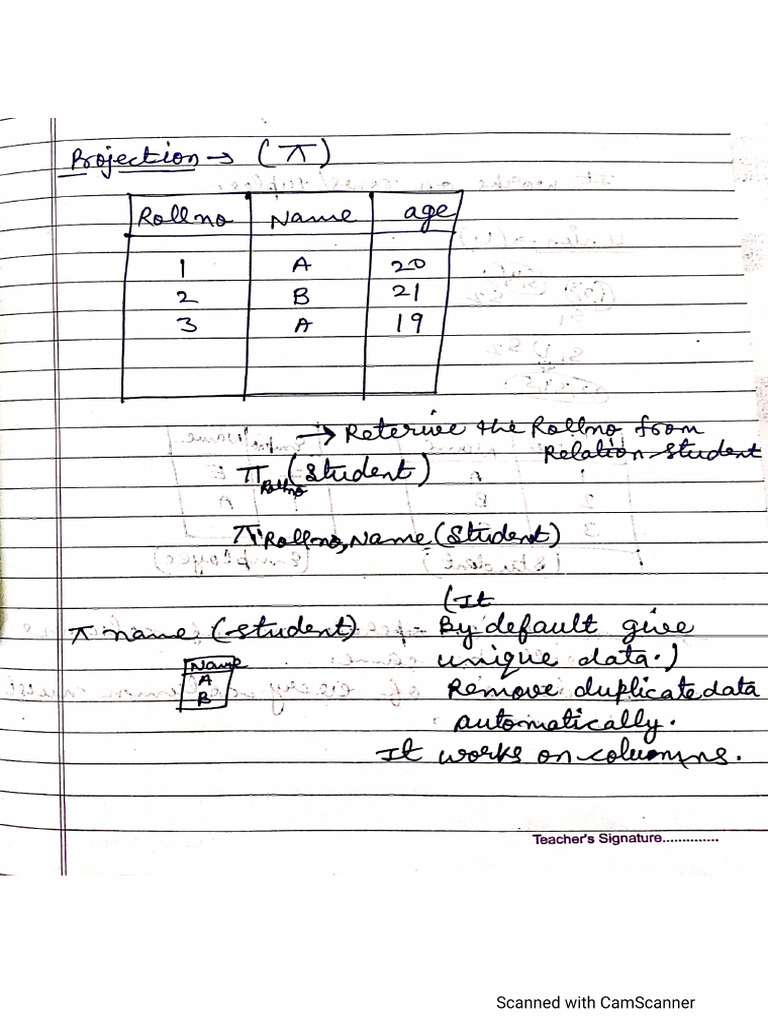 Relation Algebra In Dbms