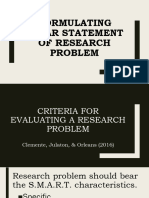 2 Formulating Clear Statement of Research Problem