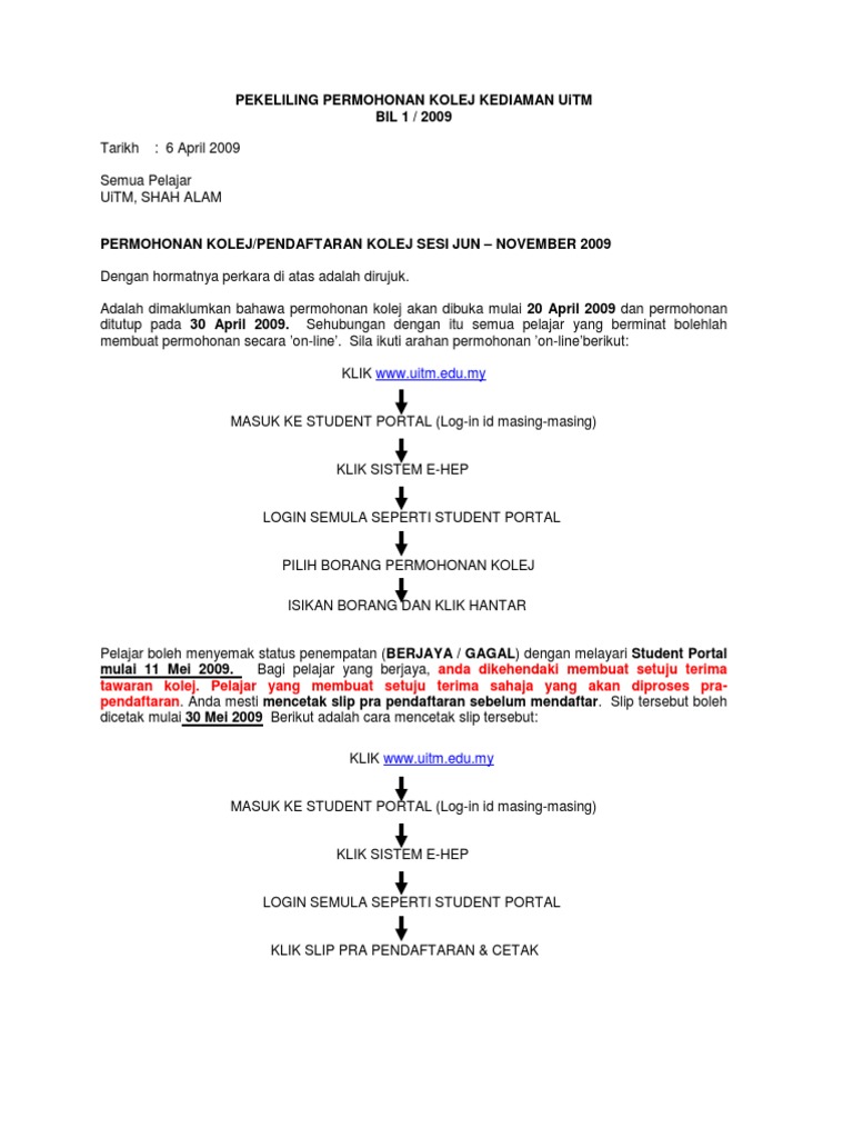 Pekeliling E Kolej Pdf