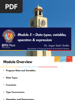 Module 5 - Data Types and Variables