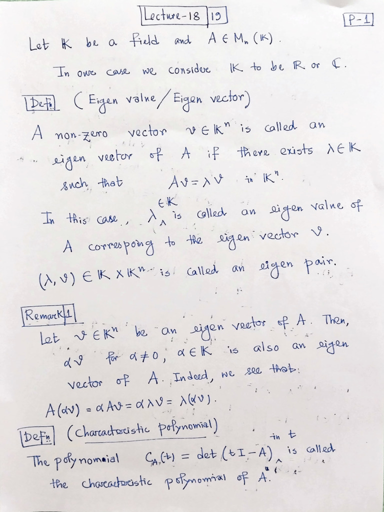 Mth308 Lecture 18 19 Pdf Algebra Mathematical Analysis