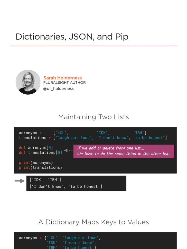 Dictionaries and Reading Json Slides | PDF | Lunch | Menu