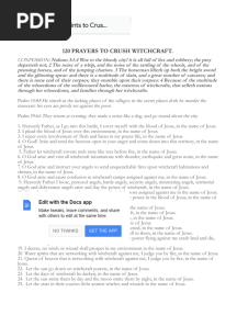 120 Prayer Points To Crush WitchCraft