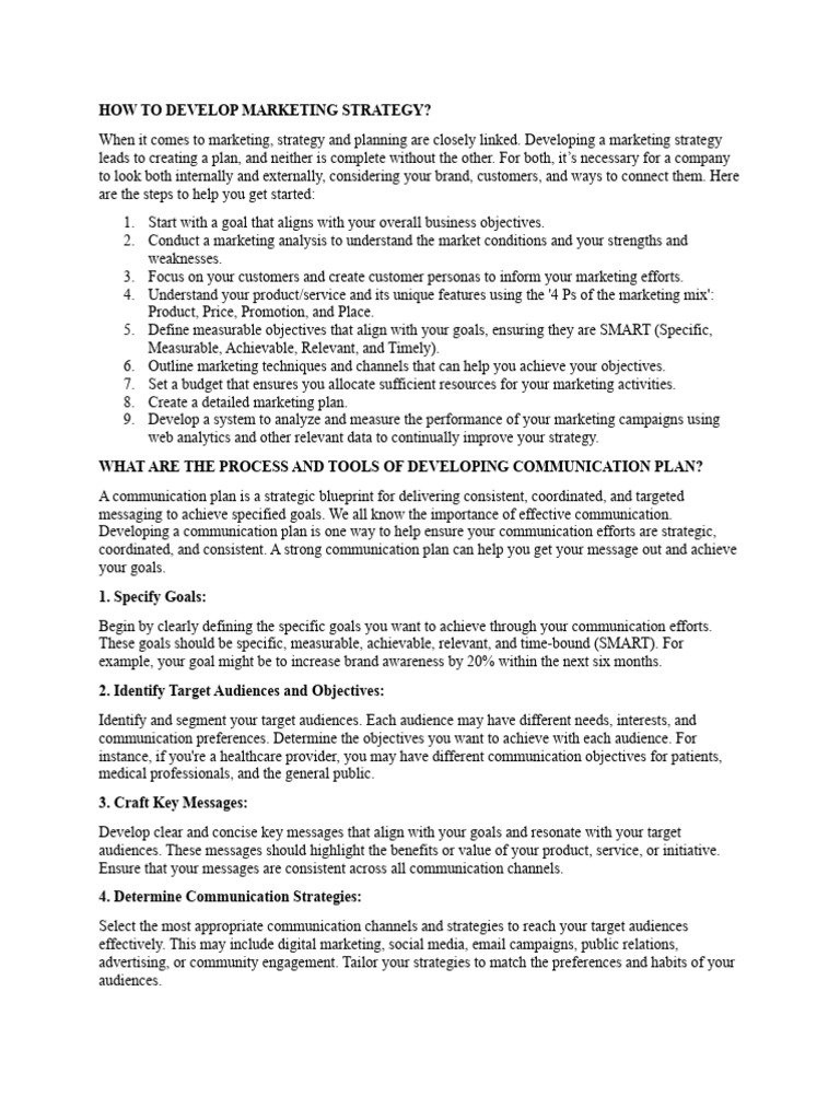 How To Develop Marketing Strategy | PDF | Marketing | Marketing Strategy