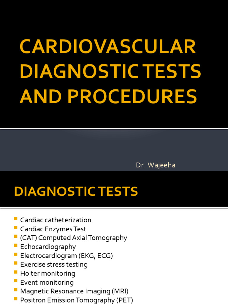 Cardiovascular Diagnostic Tests Overview | PDF | Heart ...