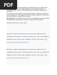 Opening Prayer For Online Class