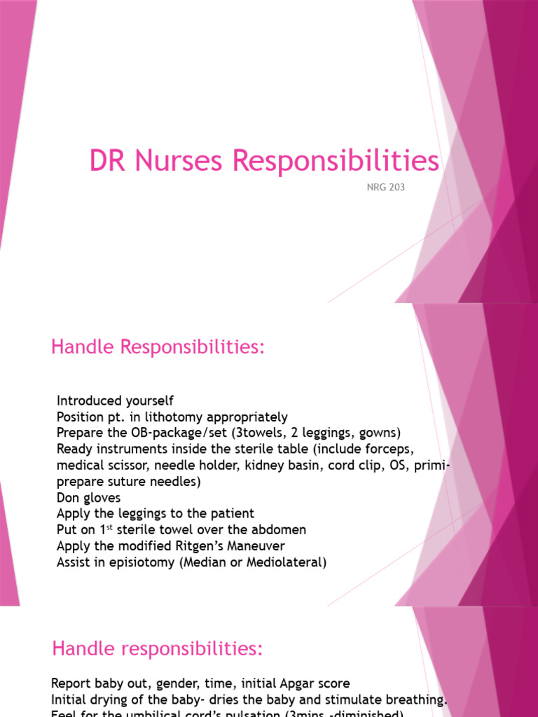 DR Nurses Responsibilities Download Free PDF Placenta Childbirth