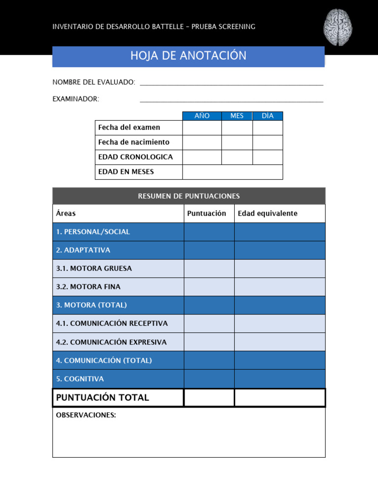 Inventario de Desarrollo Battelle | PDF