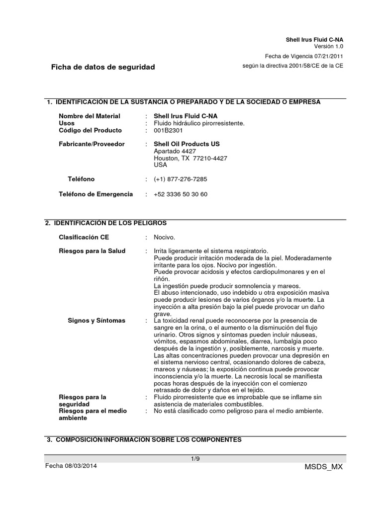 5edef17ace4c853b7917a3f8 - HDS Shell Irus CN-A | PDF | Agua | Residuos