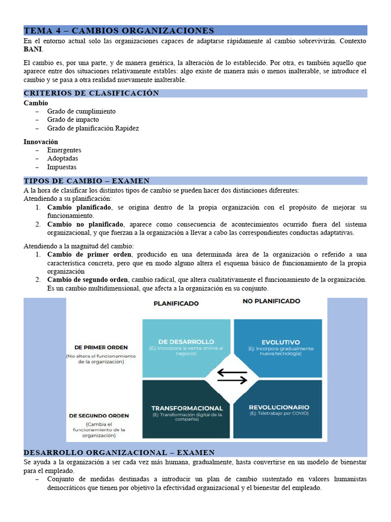 Estrategias para el Cambio Organizacional | PDF