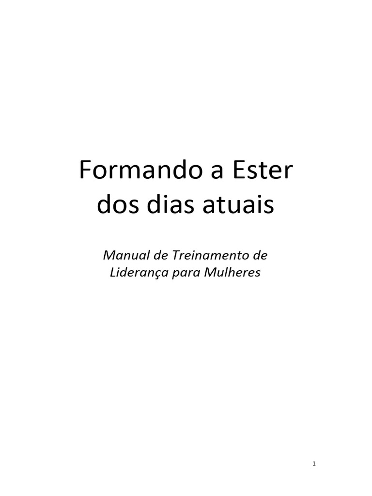 Esther+Manual+ Portuguese | PDF | Pecado | Bênção