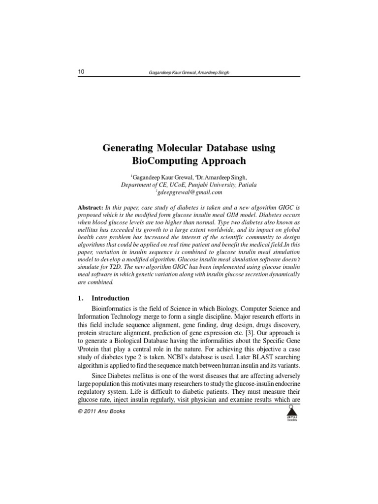 Generating Molecular Database Using Biocomputing Approach | PDF