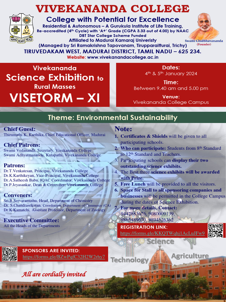 Vivekananda Science Exhibition To Ruralmasses Invitation PDF