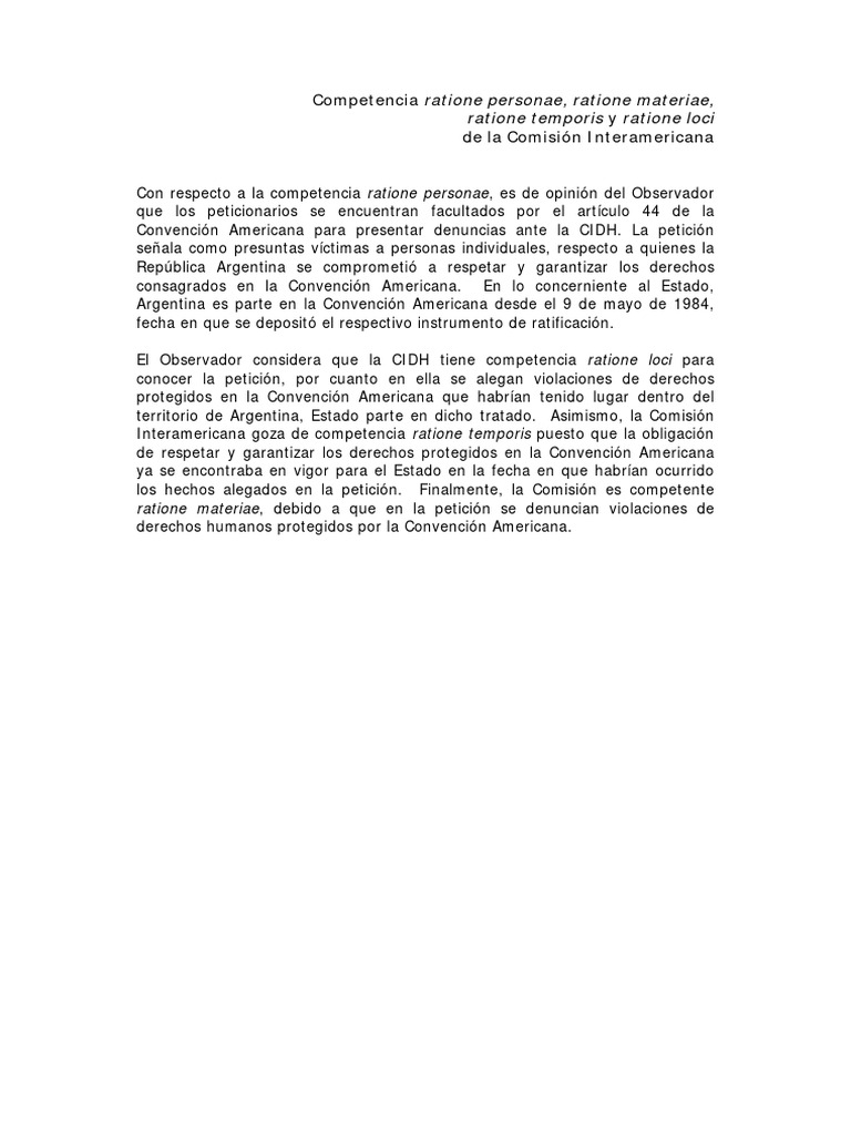 Competencia Ratione Personae | PDF