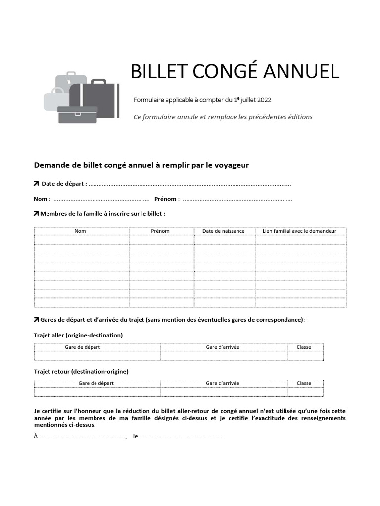 Formulaire de Demande de Congé Annuel | PDF