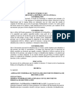 Ampliación Temporal de Vigencia Del Documento Personal de Identificación Decreto Número 32-2022