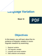 Week 10 - Language Variation