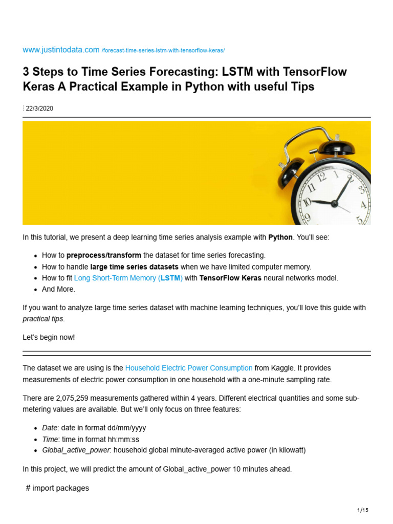 LSTM Time Series Forecasting with TensorFlow | PDF | Mean Squared Error ...