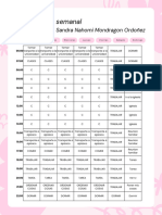 Agenda Horario Semanal Minimalista Rosa