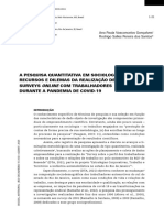 A Pesquisa Quantitativa em Sociologia Survey Pandemia - Gonçalves (2023)
