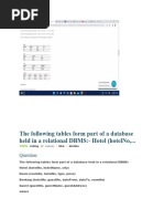 The Following Tables Form Part of A Database Held in A Relational DBMS